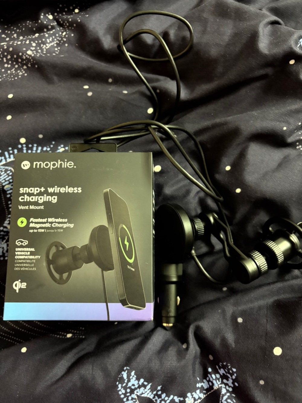 mophie Snap+ Wireless Charging Vent Mount - Black